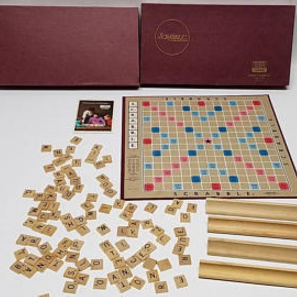 Scrabble Board Game Vtg 1953 Word Game in Burgundy Box COMPLETE - Picture 7 of 12